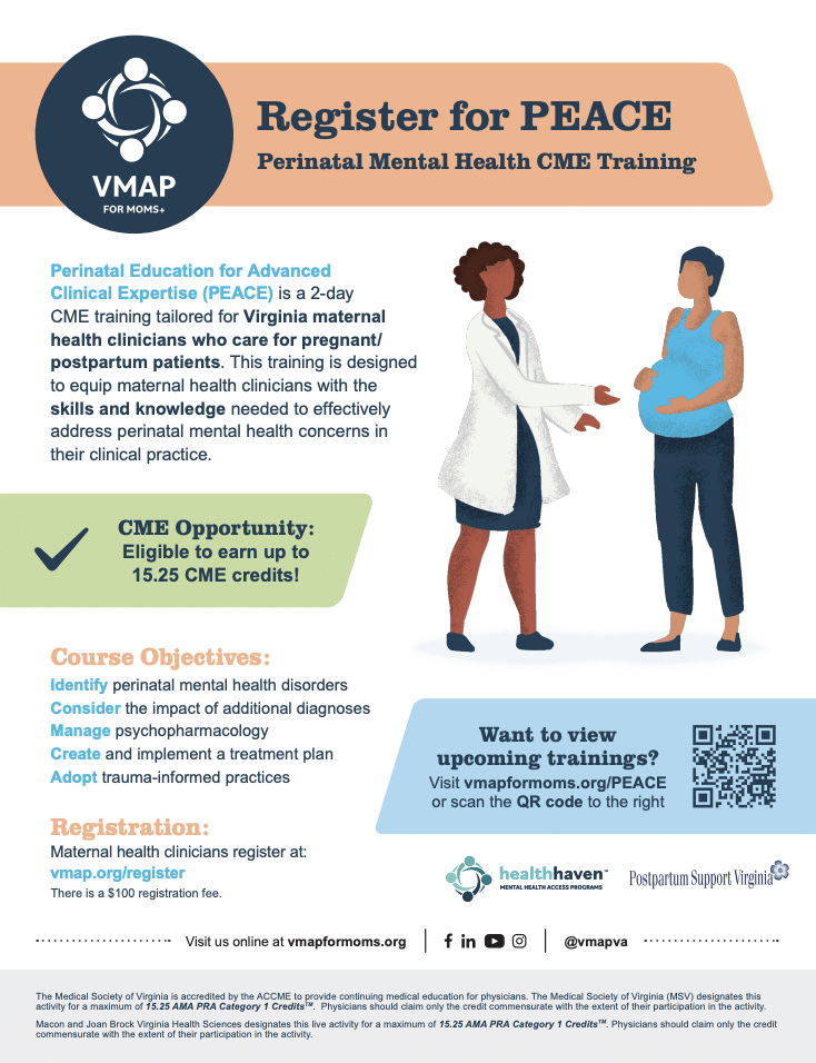 VMAP for Moms+ PEACE Flyer